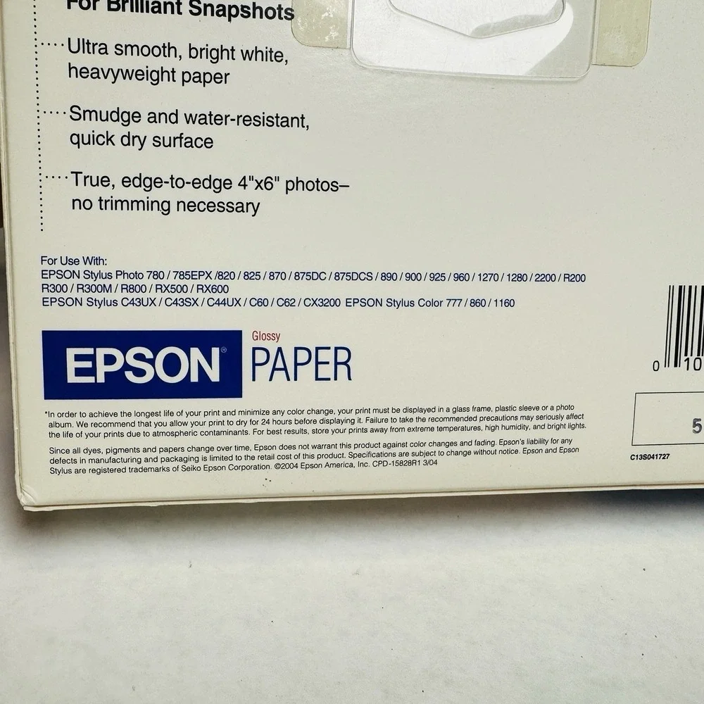 2 PACK Epson Premium Photo Paper Glossy, Borderless, 4